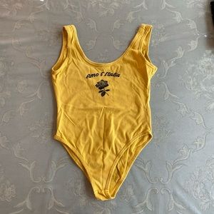 Forever 21 Yellow Bodysuit